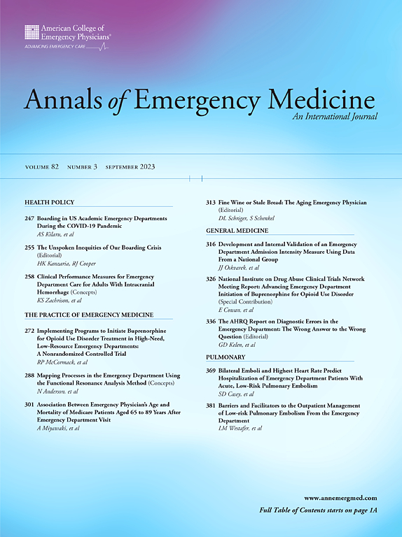 ANNALS OF EMERGENCY MEDICINE