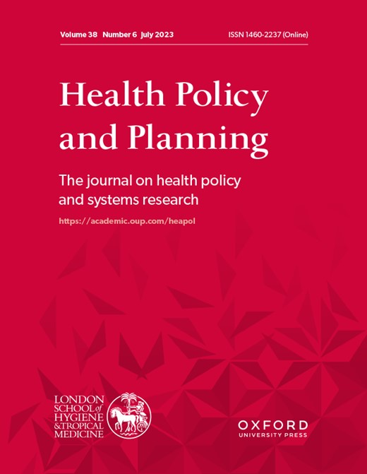 HEALTH POLICY AND PLANNING