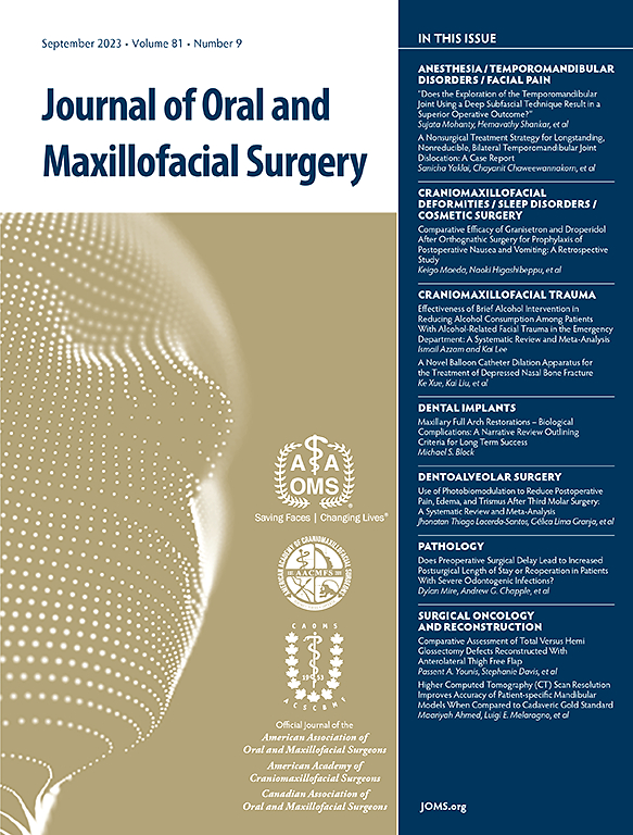 JOURNAL OF ORAL AND MAXILLOFACIAL SURGERY
