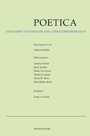 POETICA-ZEITSCHRIFT FUR SPRACH-UND LITERATURWISSENSCHAFT