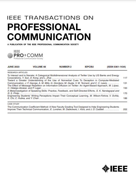 IEEE TRANSACTIONS ON PROFESSIONAL COMMUNICATION