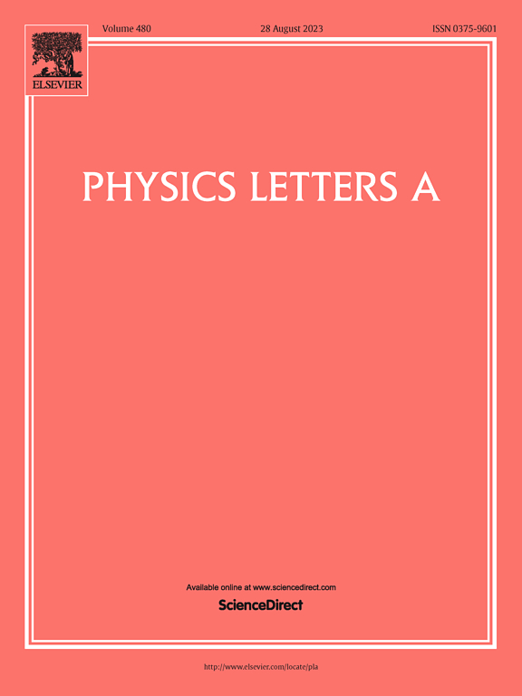 Physics Letters, Section A: General, Atomic and Solid State Physics