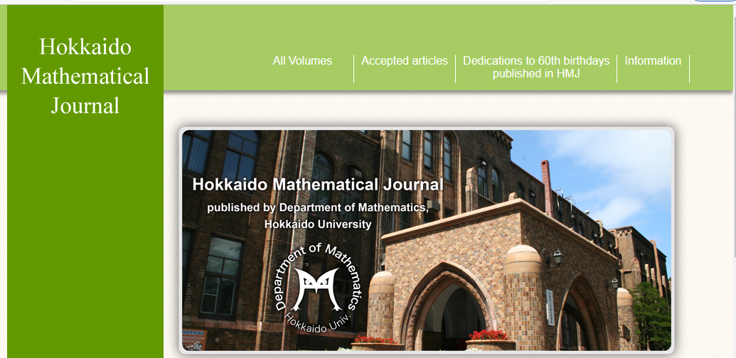 HOKKAIDO MATHEMATICAL JOURNAL