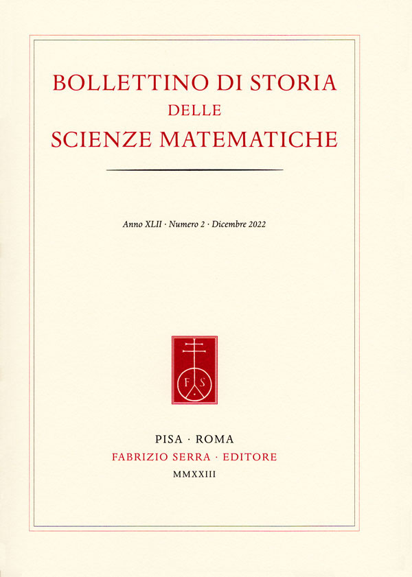 BOLLETTINO DI STORIA DELLE SCIENZE MATEMATICHE