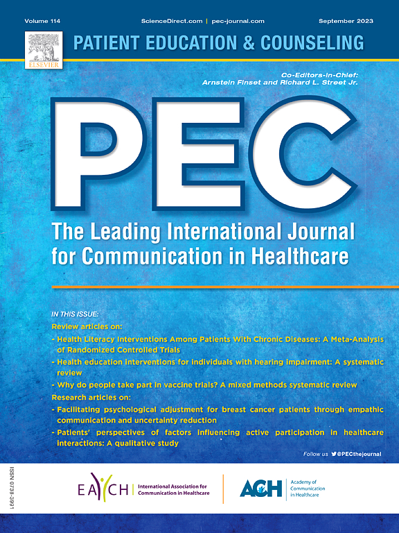 PATIENT EDUCATION AND COUNSELING