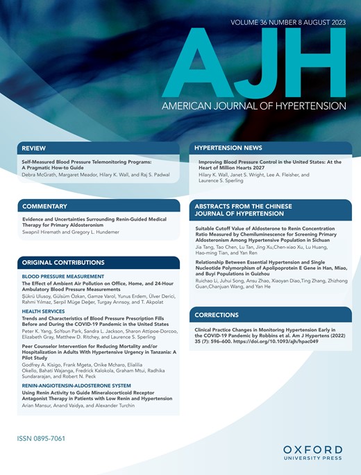 AMERICAN JOURNAL OF HYPERTENSION