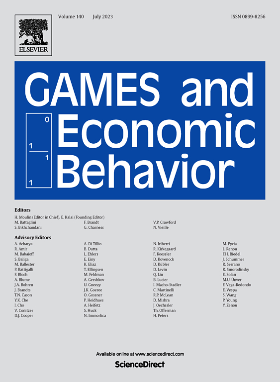 GAMES AND ECONOMIC BEHAVIOR