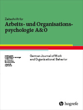 ZEITSCHRIFT FUR ARBEITS-UND ORGANISATIONSPSYCHOLOGIE