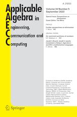 APPLICABLE ALGEBRA IN ENGINEERING COMMUNICATION AND COMPUTING
