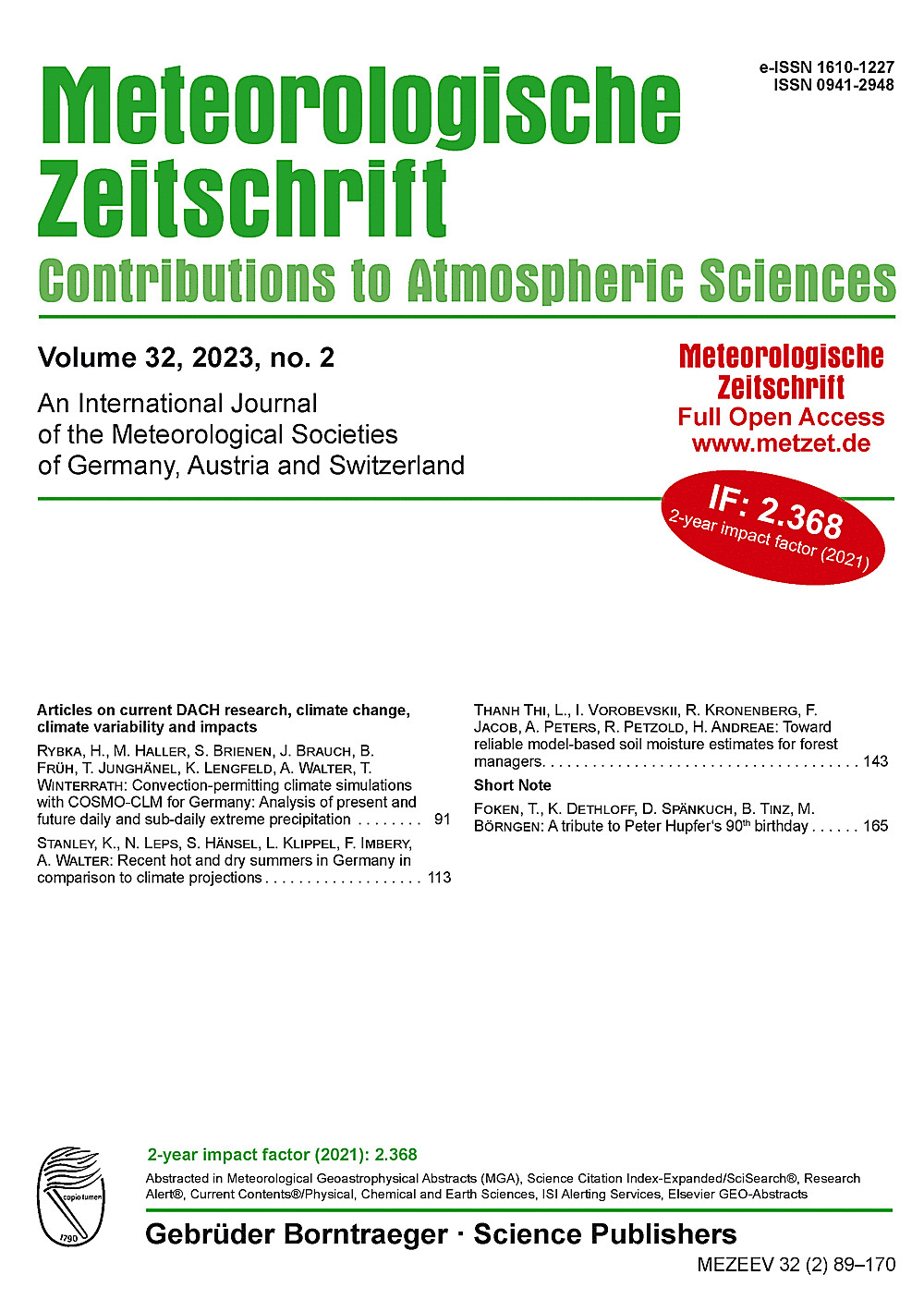 METEOROLOGISCHE ZEITSCHRIFT