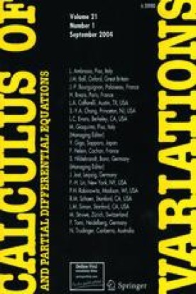 CALCULUS OF VARIATIONS AND PARTIAL DIFFERENTIAL EQUATIONS