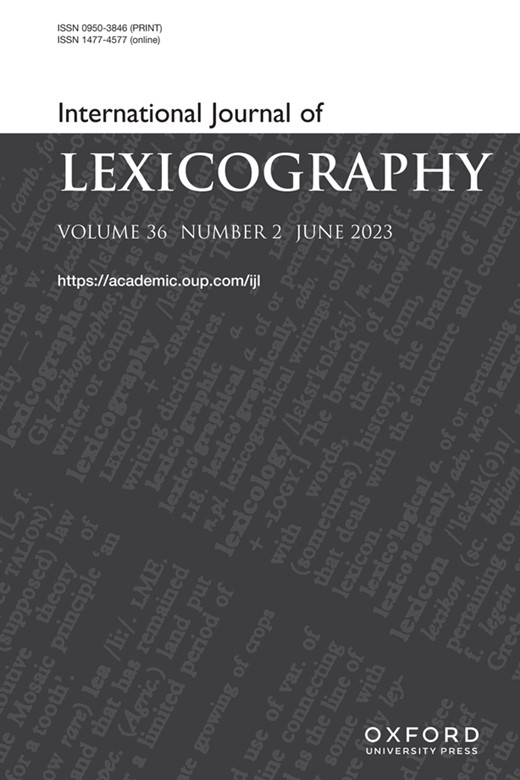 INTERNATIONAL JOURNAL OF LEXICOGRAPHY