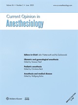 CURRENT OPINION IN ANESTHESIOLOGY