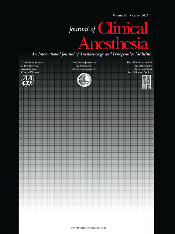 JOURNAL OF CLINICAL ANESTHESIA