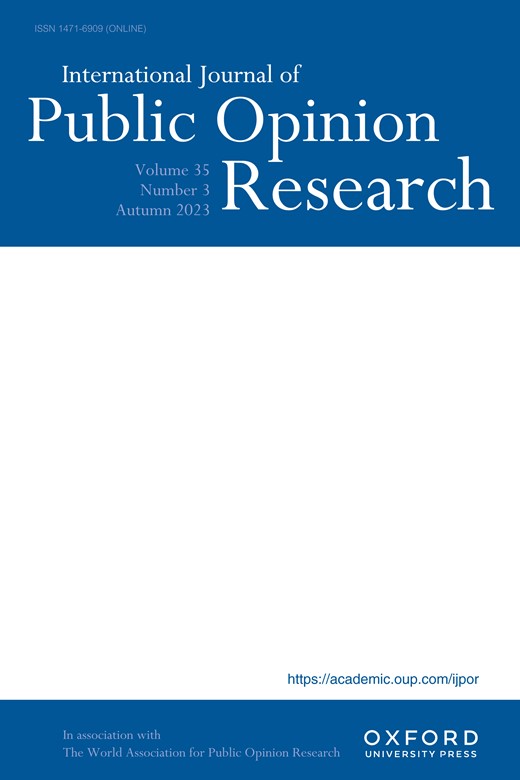 INTERNATIONAL JOURNAL OF PUBLIC OPINION RESEARCH