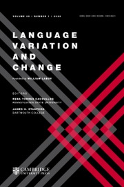 LANGUAGE VARIATION AND CHANGE