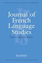 JOURNAL OF FRENCH LANGUAGE STUDIES