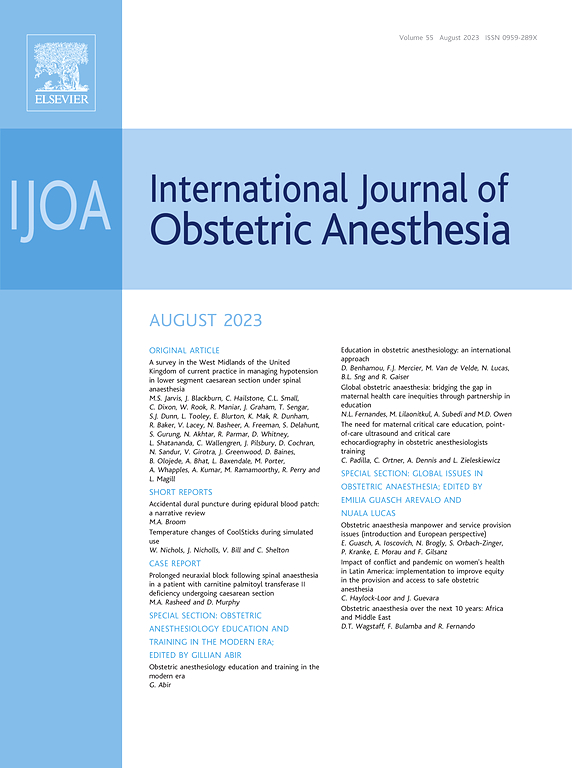INTERNATIONAL JOURNAL OF OBSTETRIC ANESTHESIA