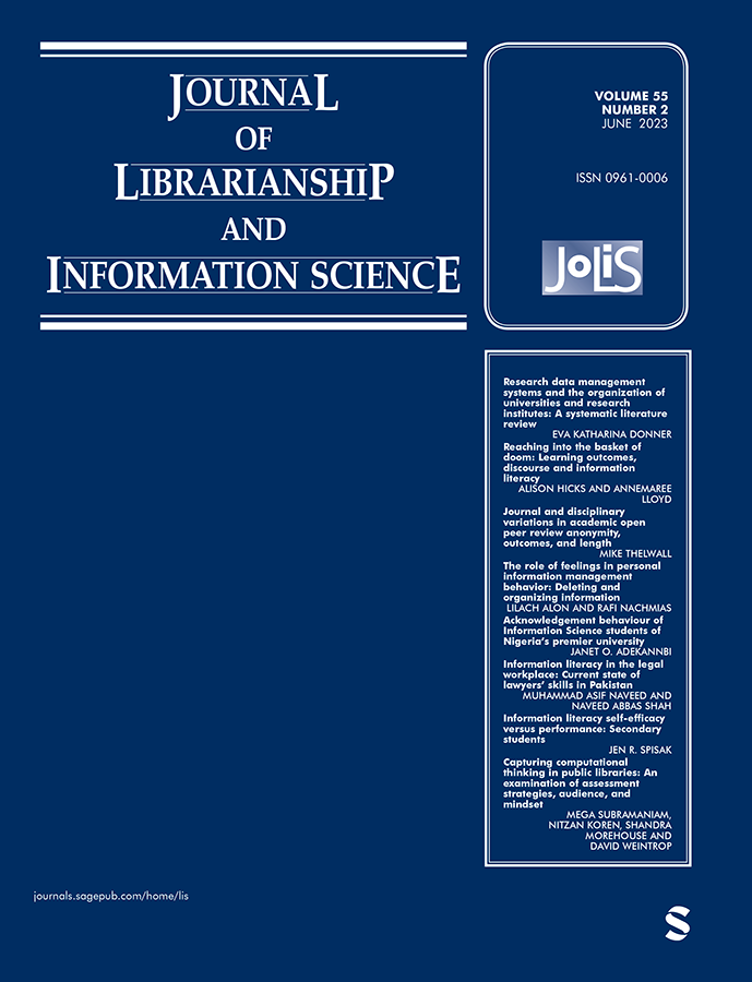 JOURNAL OF LIBRARIANSHIP AND INFORMATION SCIENCE