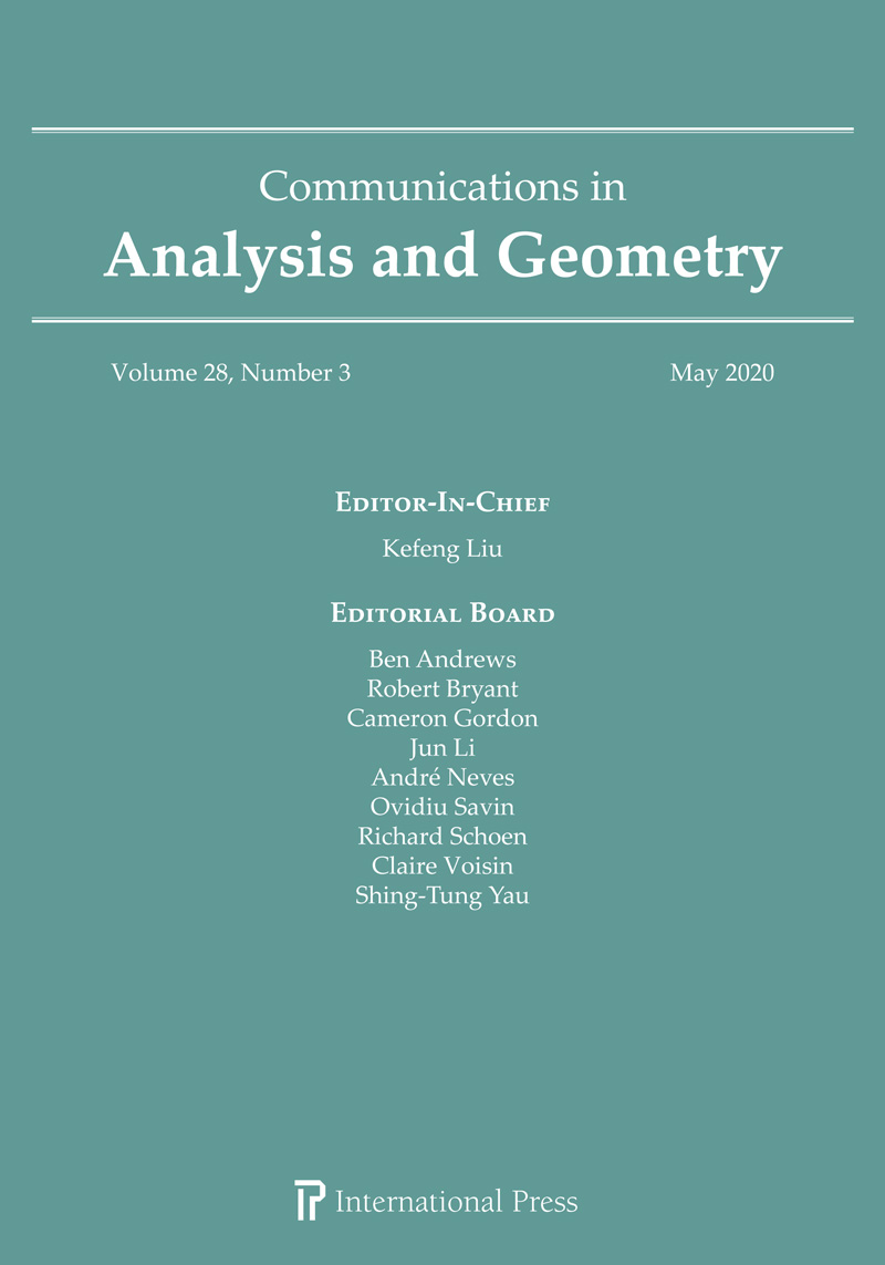 COMMUNICATIONS IN ANALYSIS AND GEOMETRY