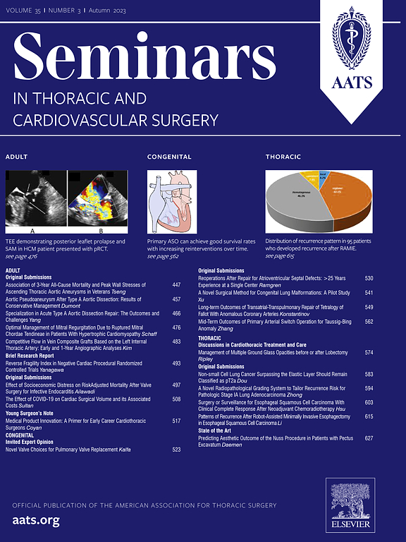 SEMINARS IN THORACIC AND CARDIOVASCULAR SURGERY