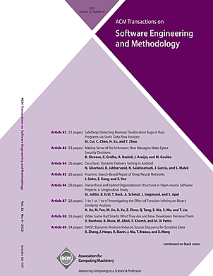 ACM TRANSACTIONS ON SOFTWARE ENGINEERING AND METHODOLOGY