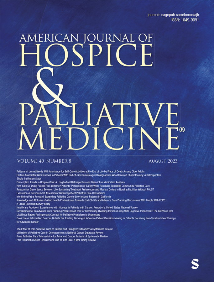 AMERICAN JOURNAL OF HOSPICE & PALLIATIVE MEDICINE