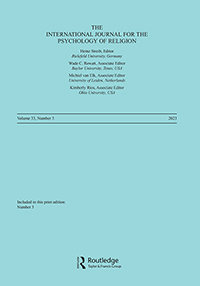 INTERNATIONAL JOURNAL FOR THE PSYCHOLOGY OF RELIGION