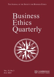 BUSINESS ETHICS QUARTERLY