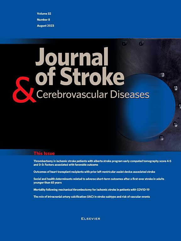 JOURNAL OF STROKE & CEREBROVASCULAR DISEASES