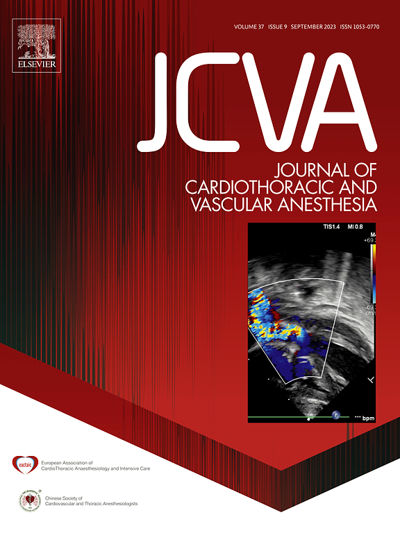 JOURNAL OF CARDIOTHORACIC AND VASCULAR ANESTHESIA