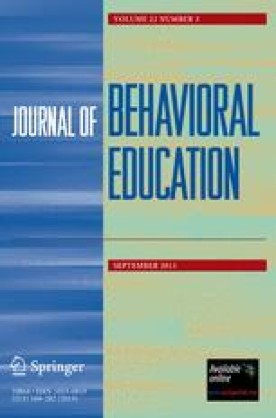 JOURNAL OF BEHAVIORAL EDUCATION