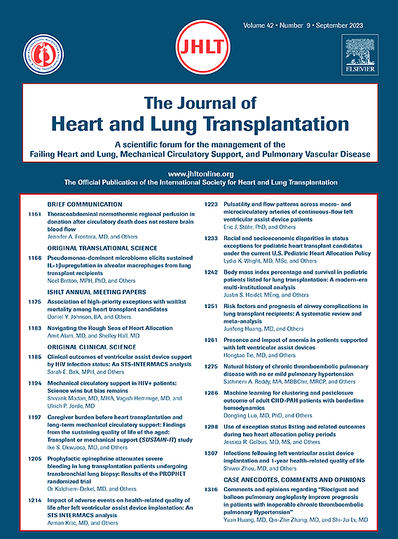 JOURNAL OF HEART AND LUNG TRANSPLANTATION