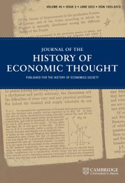 JOURNAL OF THE HISTORY OF ECONOMIC THOUGHT