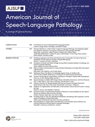 AMERICAN JOURNAL OF SPEECH-LANGUAGE PATHOLOGY
