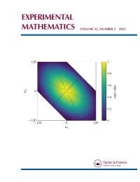 EXPERIMENTAL MATHEMATICS