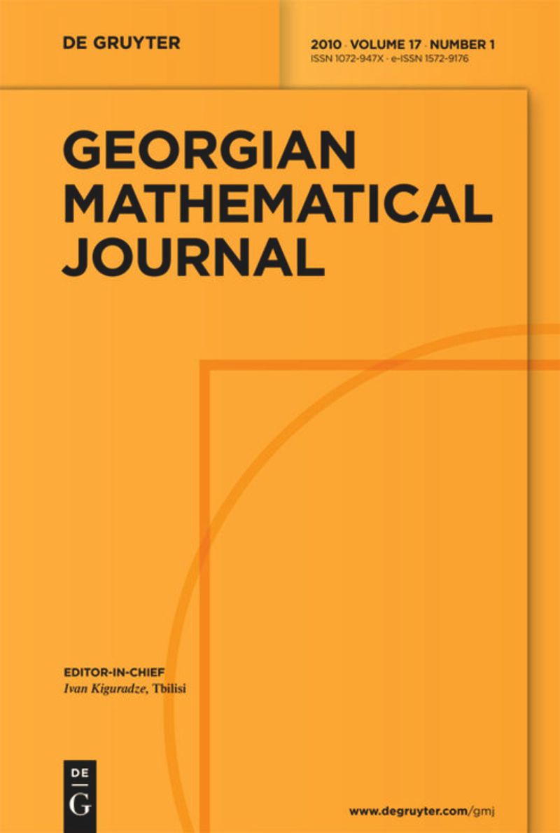 GEORGIAN MATHEMATICAL JOURNAL