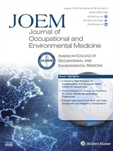 JOURNAL OF OCCUPATIONAL AND ENVIRONMENTAL MEDICINE