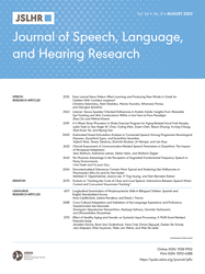 JOURNAL OF SPEECH LANGUAGE AND HEARING RESEARCH