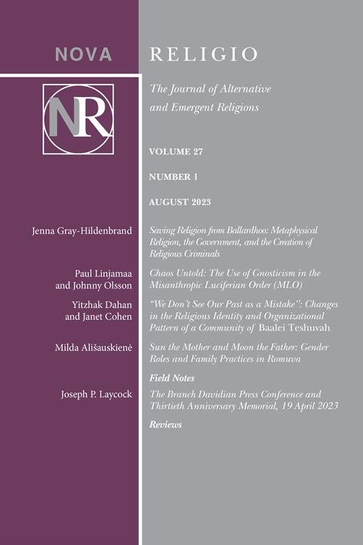 NOVA RELIGIO-JOURNAL OF ALTERNATIVE AND EMERGENT RELIGIONS