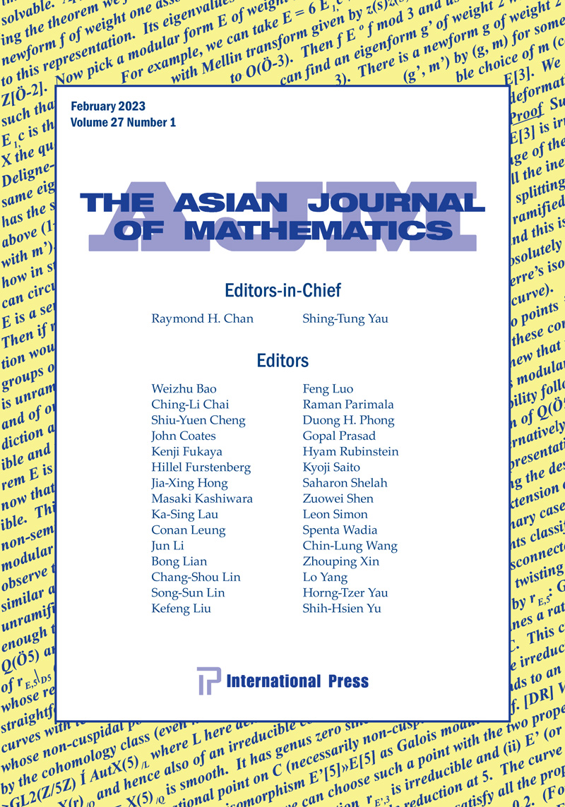 ASIAN JOURNAL OF MATHEMATICS
