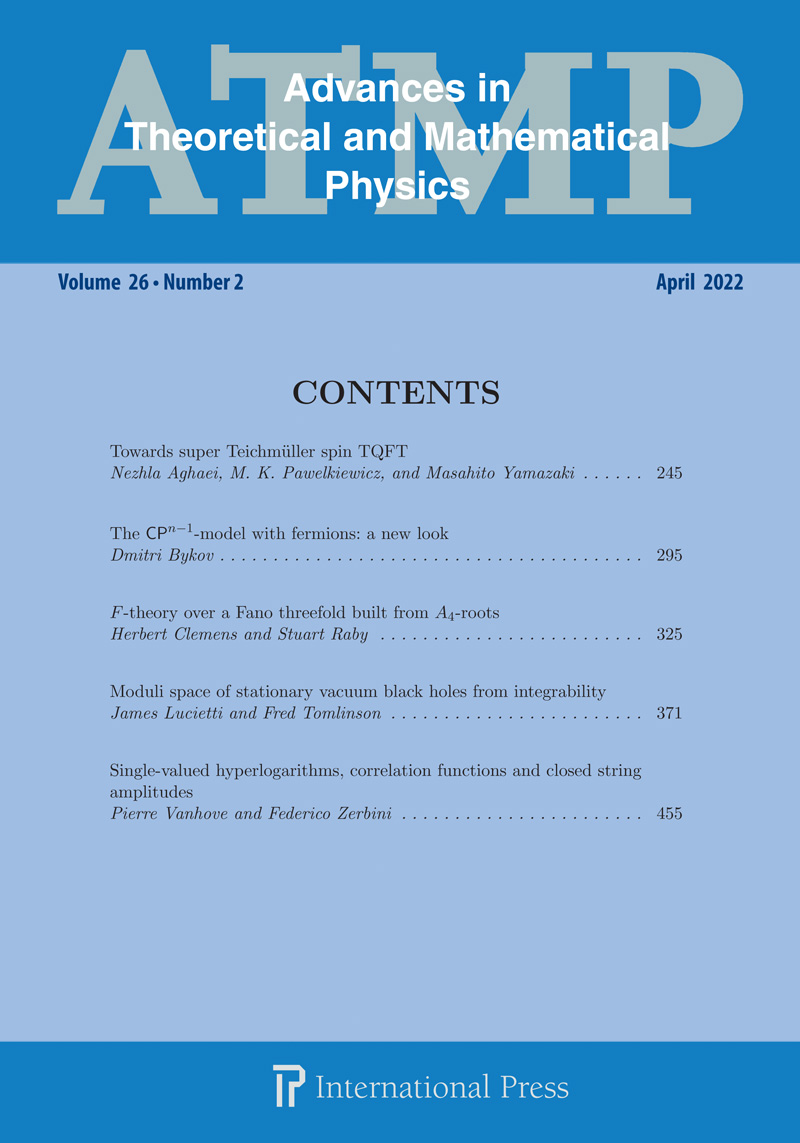ADVANCES IN THEORETICAL AND MATHEMATICAL PHYSICS