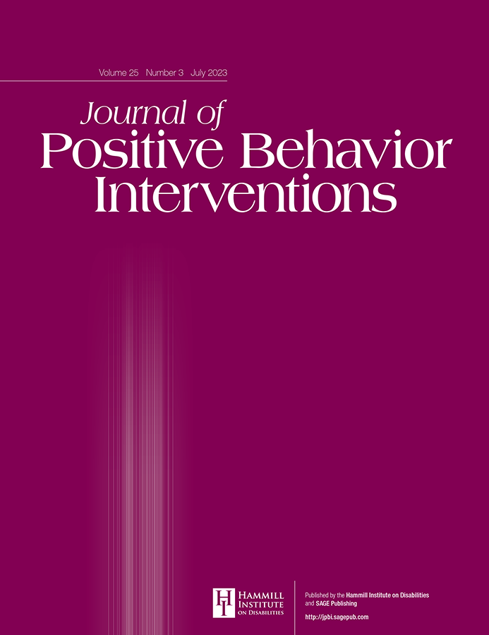 JOURNAL OF POSITIVE BEHAVIOR INTERVENTIONS