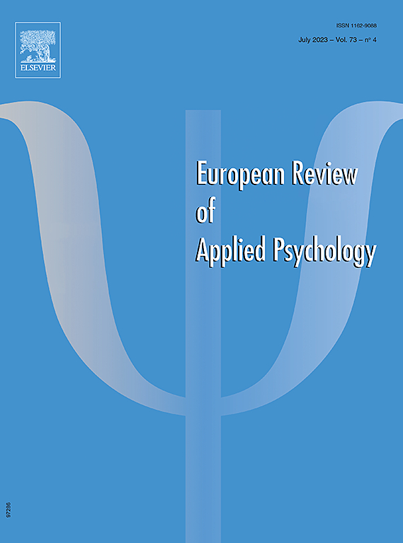 EUROPEAN REVIEW OF APPLIED PSYCHOLOGY-REVUE EUROPEENNE DE PSYCHOLOGIE APPLIQUEE