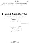 BULLETIN MATHEMATIQUE DE LA SOCIETE DES SCIENCES MATHEMATIQUES DE ROUMANIE