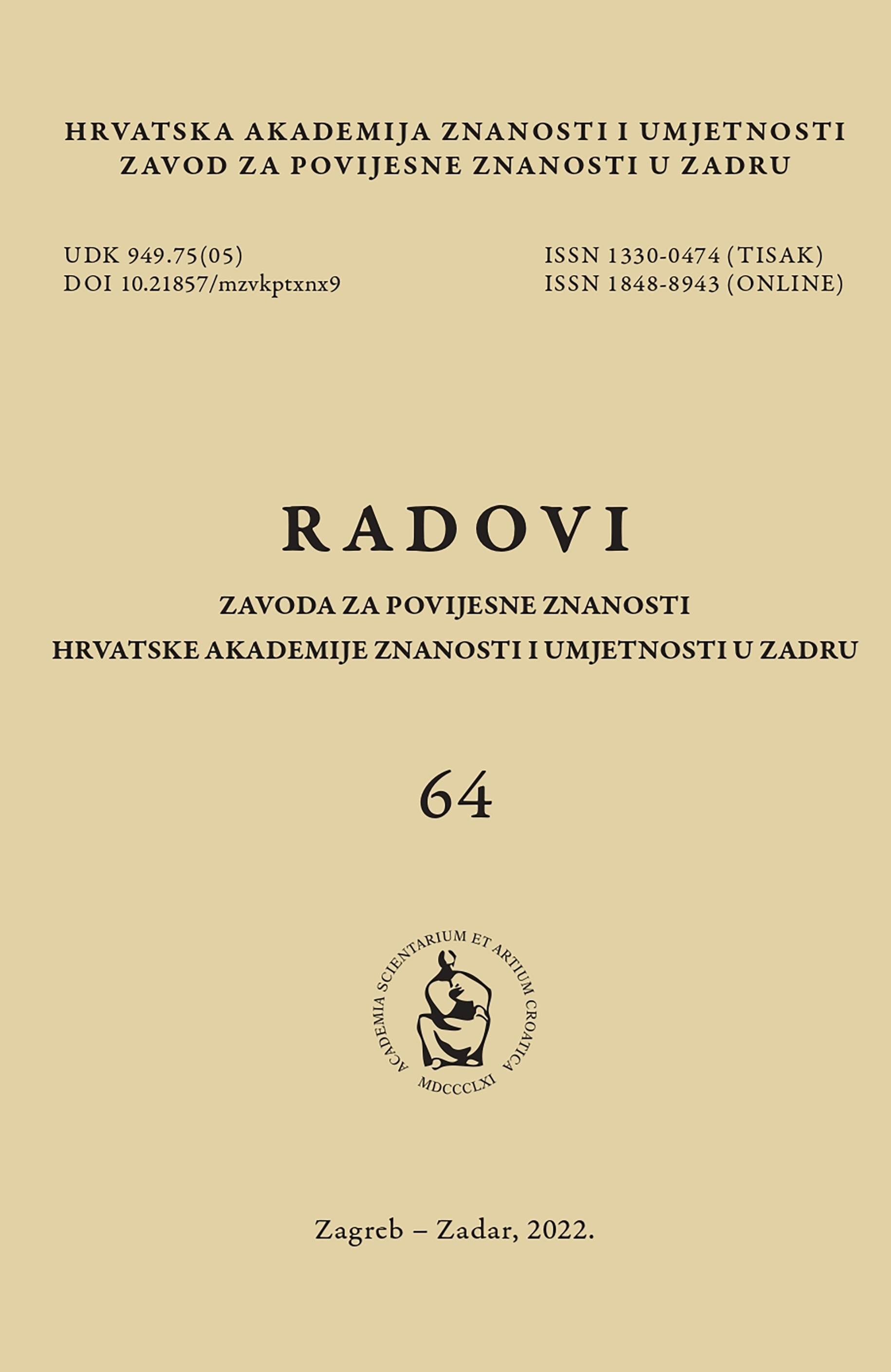 RADOVI ZAVODA ZA POVIJESNE ZNANOSTI HAZU U ZADRU