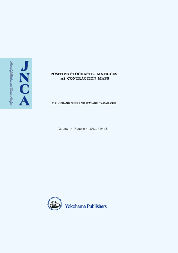 JOURNAL OF NONLINEAR AND CONVEX ANALYSIS