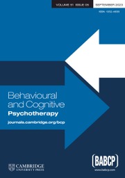 BEHAVIOURAL AND COGNITIVE PSYCHOTHERAPY