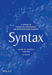 SYNTAX-A JOURNAL OF THEORETICAL EXPERIMENTAL AND INTERDISCIPLINARY RESEARCH