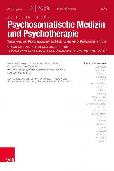 ZEITSCHRIFT FUR PSYCHOSOMATISCHE MEDIZIN UND PSYCHOTHERAPIE